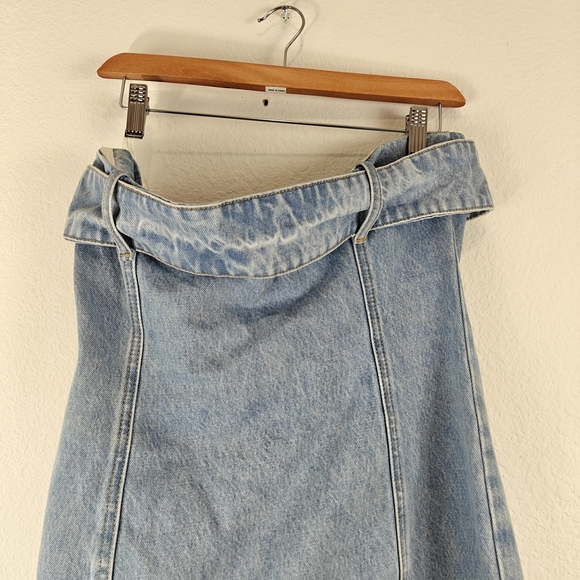 MESHKI Teddi Denim Strapless Mini Bodycon Dress Size LG - Picture 14 of 14